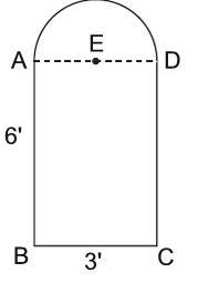 Given that ABCD is a rectangle, find the total area of the figure below. Round your-example-1