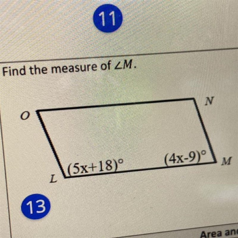 Find measure of angle M-example-1