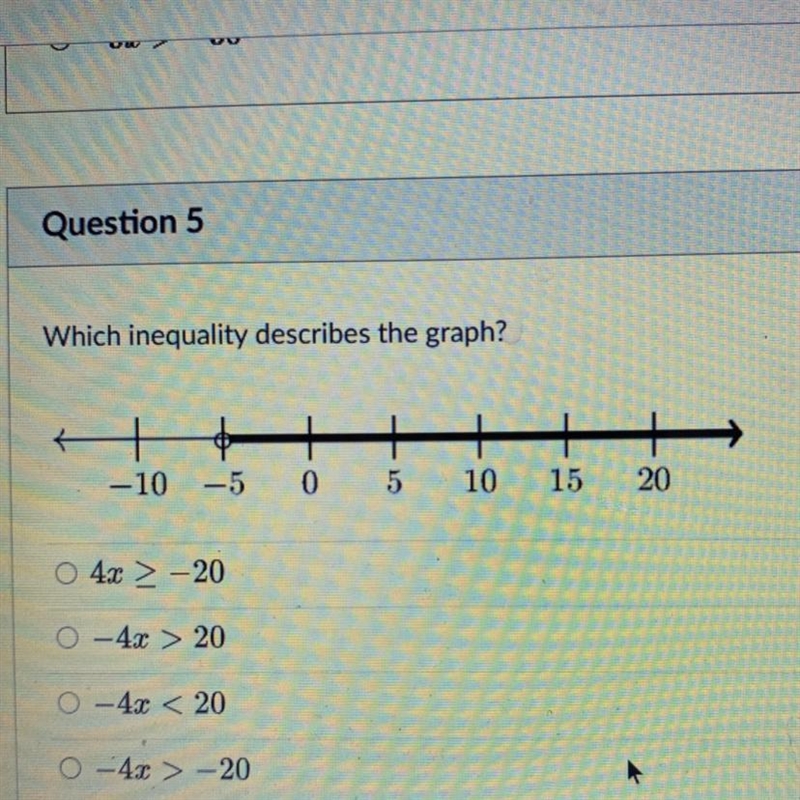 Which inequality describes the graph?-example-1