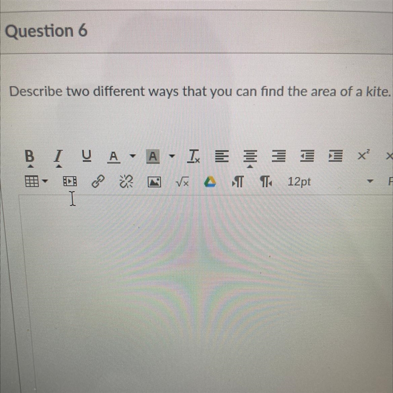 100 POINTS!! Describe two different ways that you can find the area of a kite.-example-1