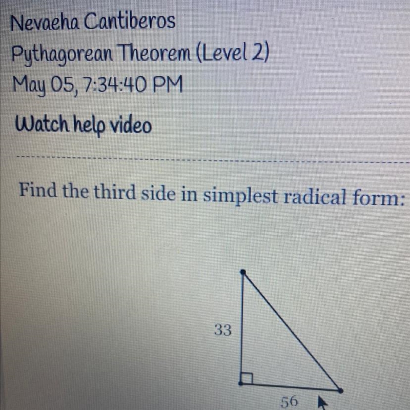 Someone please help!! I am horrible at trig!!!!! Find the third side in simplest radical-example-1