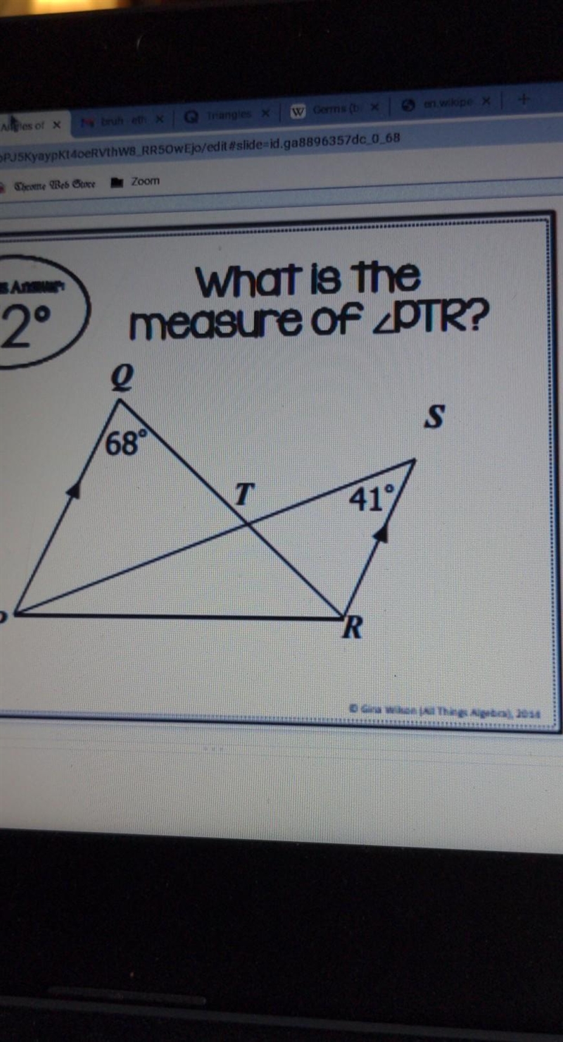 I need to find the measure of PTR​-example-1