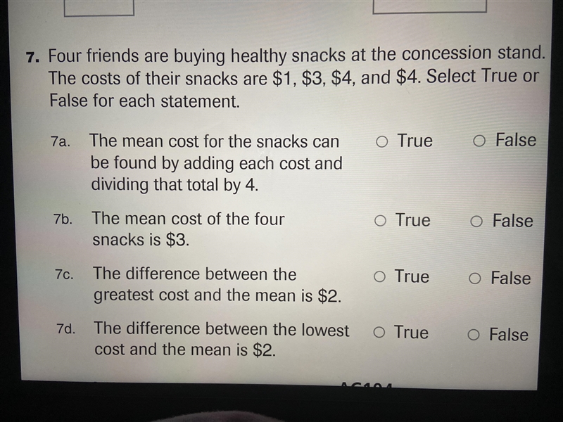 Four friends are buying healthy snacks at the concession stand.The costs of their-example-1