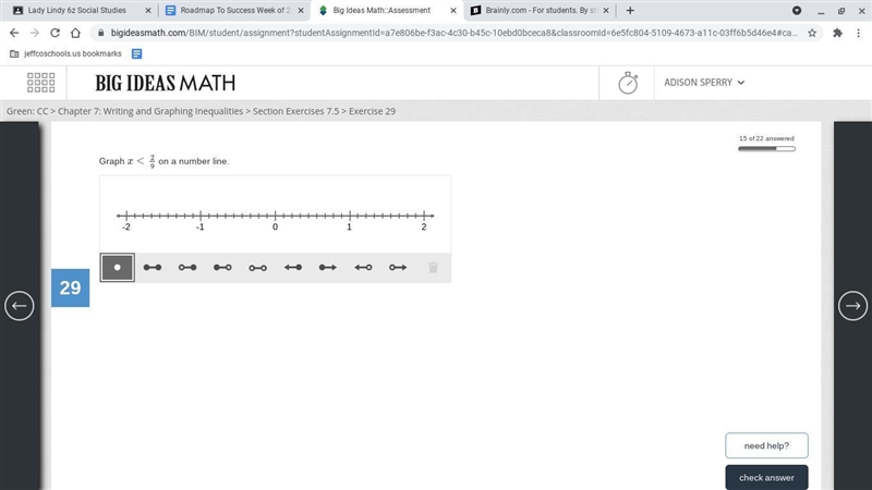 Graph x<29 on a number line-example-1