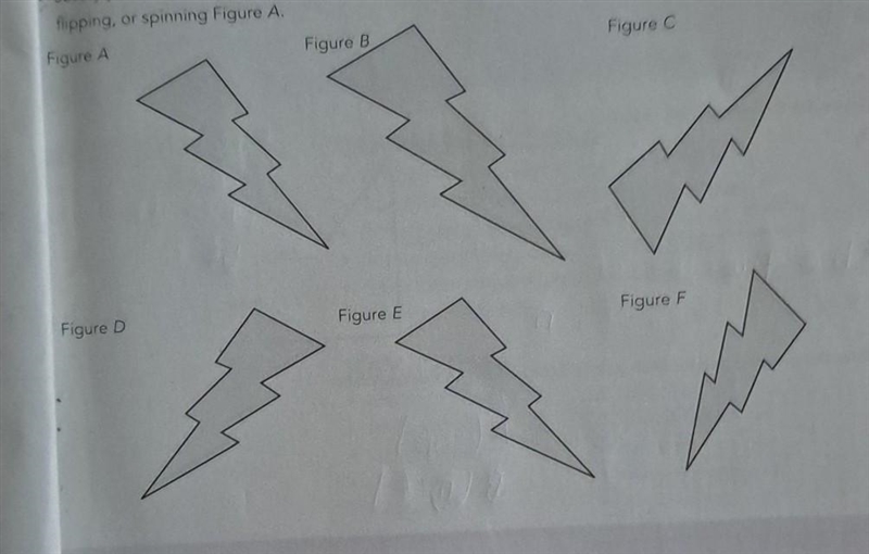 Determine which figures are congruent to Figure A. Follow the steps given as you investigate-example-1