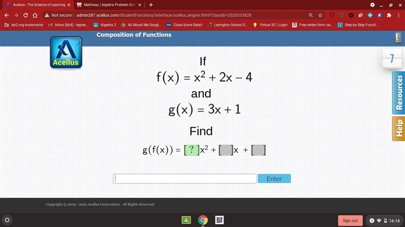 F(x)=x^2+2x-4 and g(x)=3x+1 find-example-1