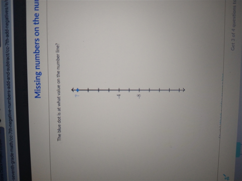 The blue dot is the value of the number line-example-1