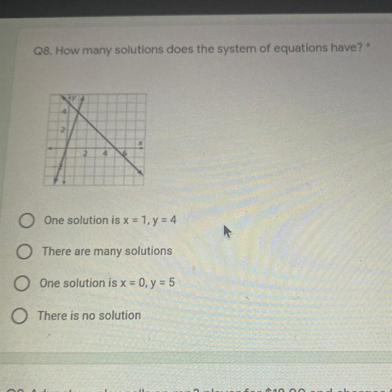 Q8. How many solutions does the system of equations have?-example-1