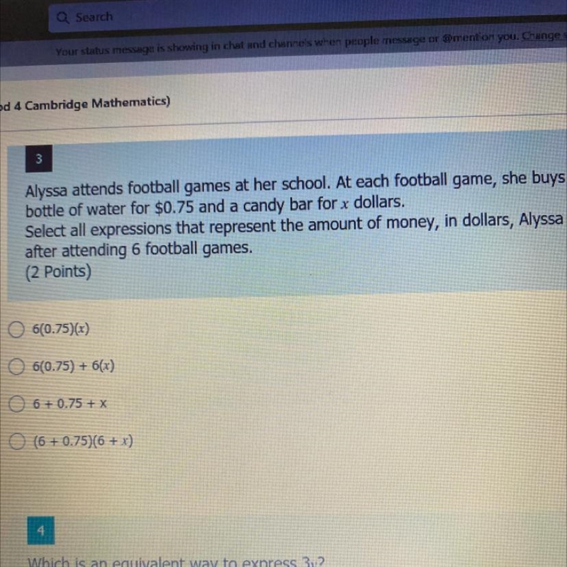 Alyssa attends football games at her school. At each football game, she buys a bottle-example-1