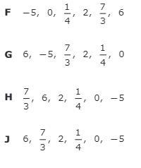 Which list of numbers is in order from greatest to least?-example-1