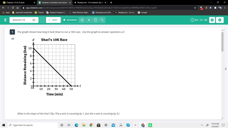 What is the slope of the line?-example-1