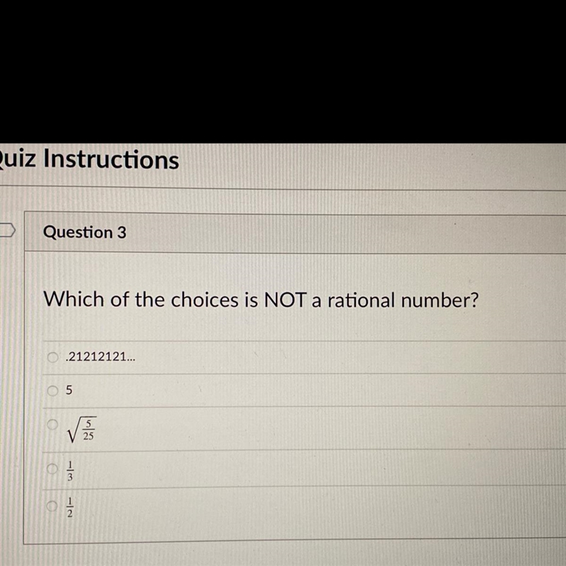 Which is not a rational number?-example-1