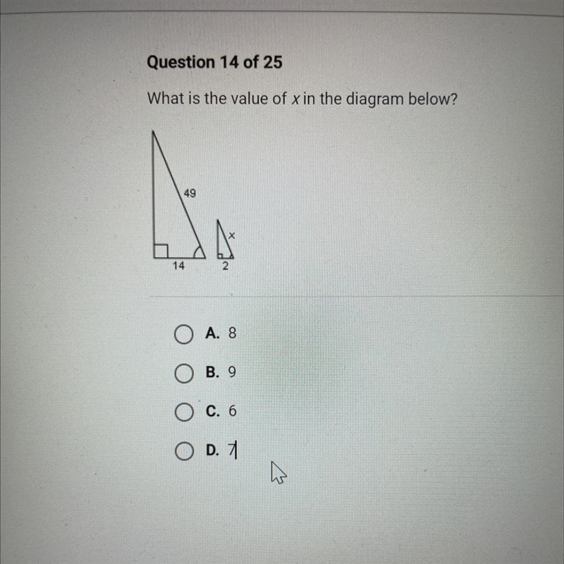 What is the value of x in the diagram below?-example-1