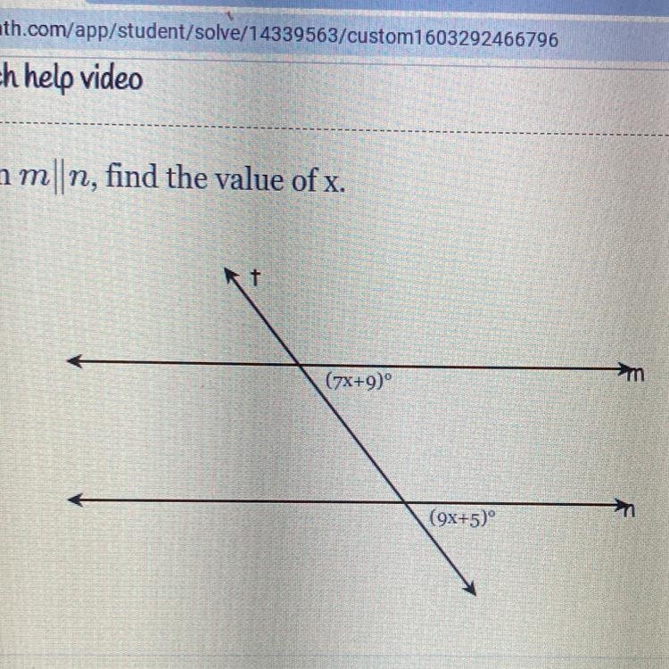 Given m||n find the value of x-example-1