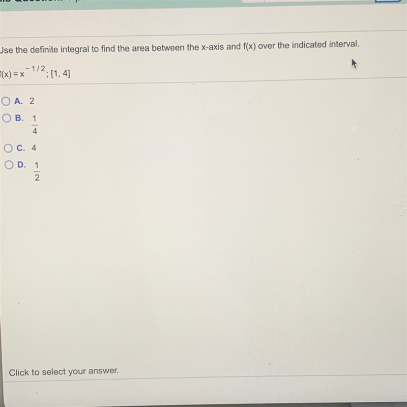 How do I use the definite integral to find the area between x-axis and f(x) over the-example-1