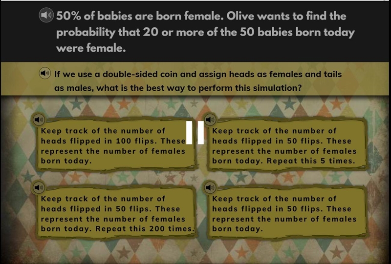 50% of babies are born female. Olive wants to find the probability that 20 or more-example-1