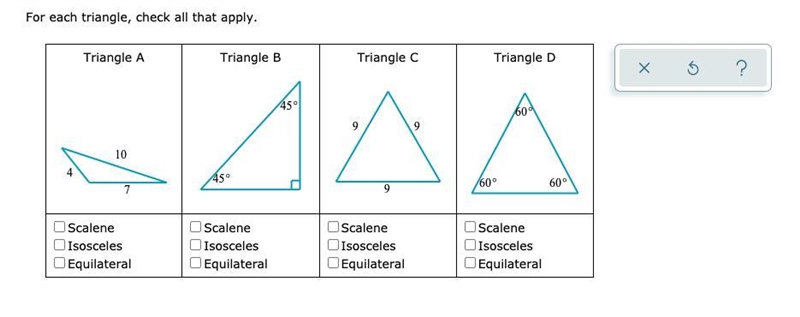 THIS IS A MATH QUESTION ON DIFFERENT TYPES OF TRIANGLES TY :)-example-1