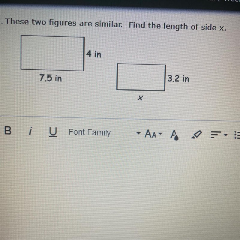 These two figures are similar find the length of the side x-example-1