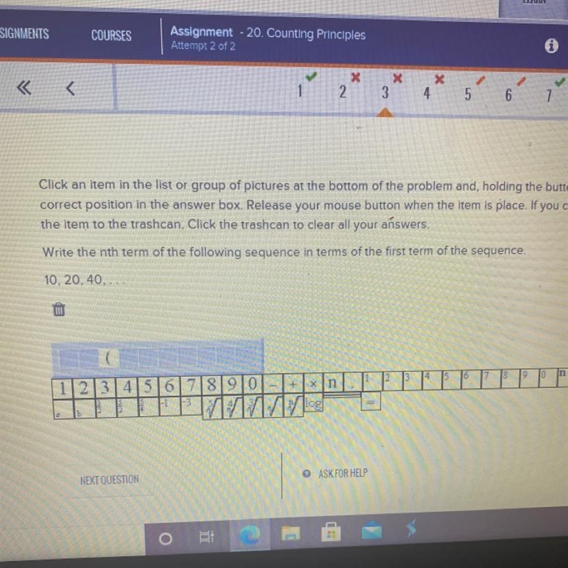 Write the nth term of the following sequence in terms of the first term of the sequence-example-1