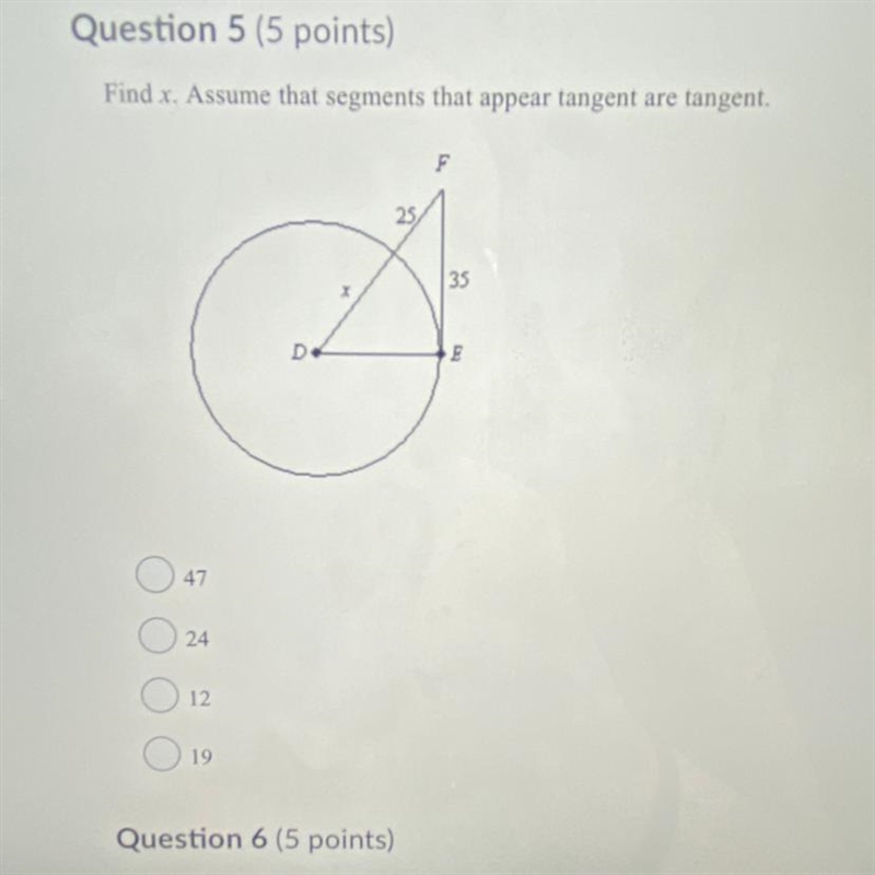 Find x. Assume that segments that appear tangent are tangent.-example-1