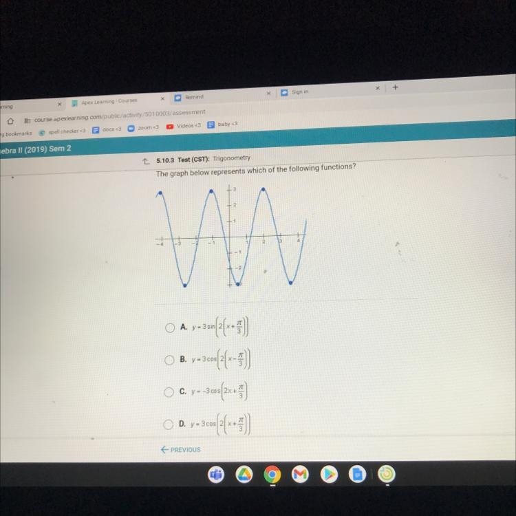 The graph below represents which of the following functions?-example-1