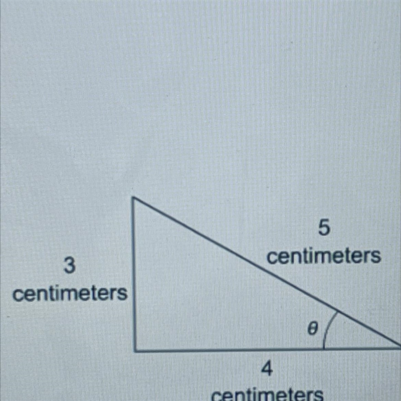 Which statement about this triangle is true? tan 0= 4/5 sin 0 = 3/5 cos 0 = 3/5 sin-example-1