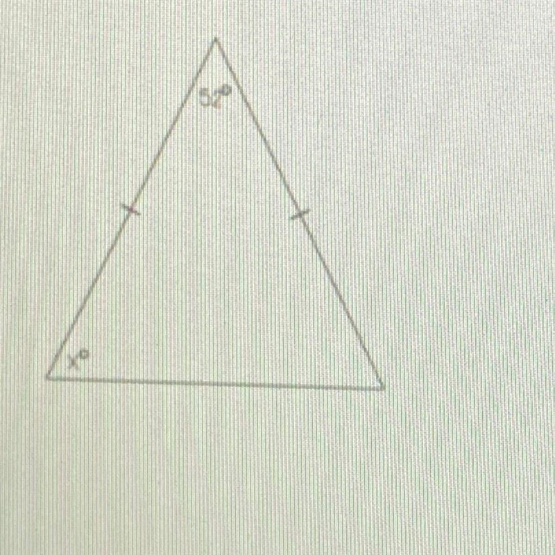 Find the value of x in the isosceles triangle below. need this ASAP! Please include-example-1