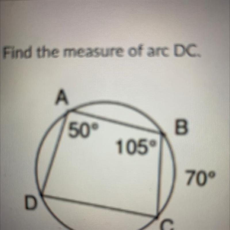 Find the measure of arc DC ?-example-1