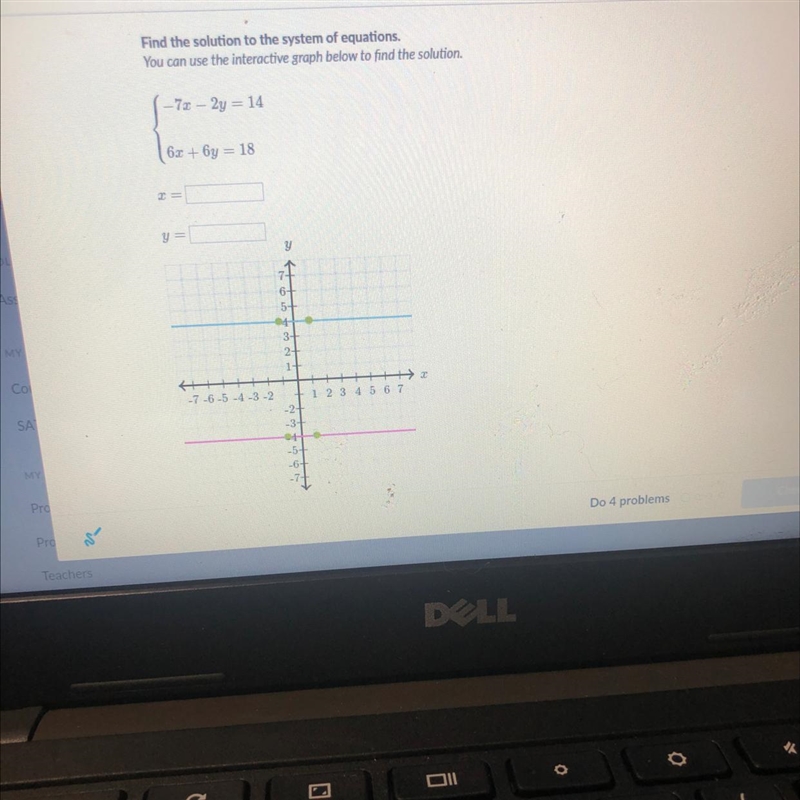 Find the solution to the system of equations. You can use the interactive graph below-example-1