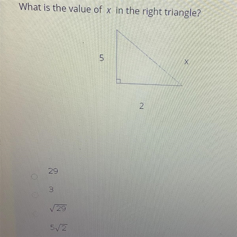 What is the value of x in the right triangle?-example-1