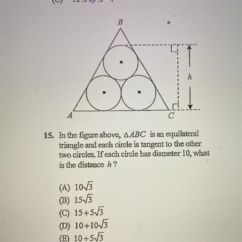 In the figure above, AABC is an equilateral triangle and each circle is tangent to-example-1