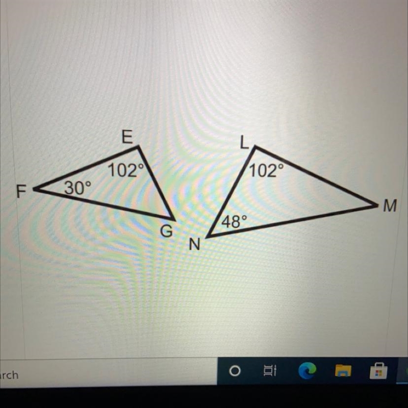 Are the two triangles similar? Explain your answer.-example-1