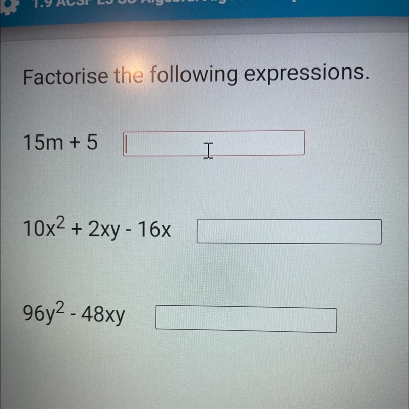 I have to factorise the following-example-1