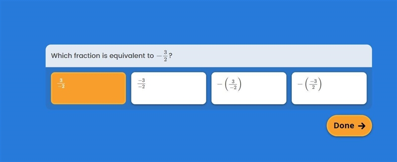 Which of these fractions are equivalent to -3/2-example-1