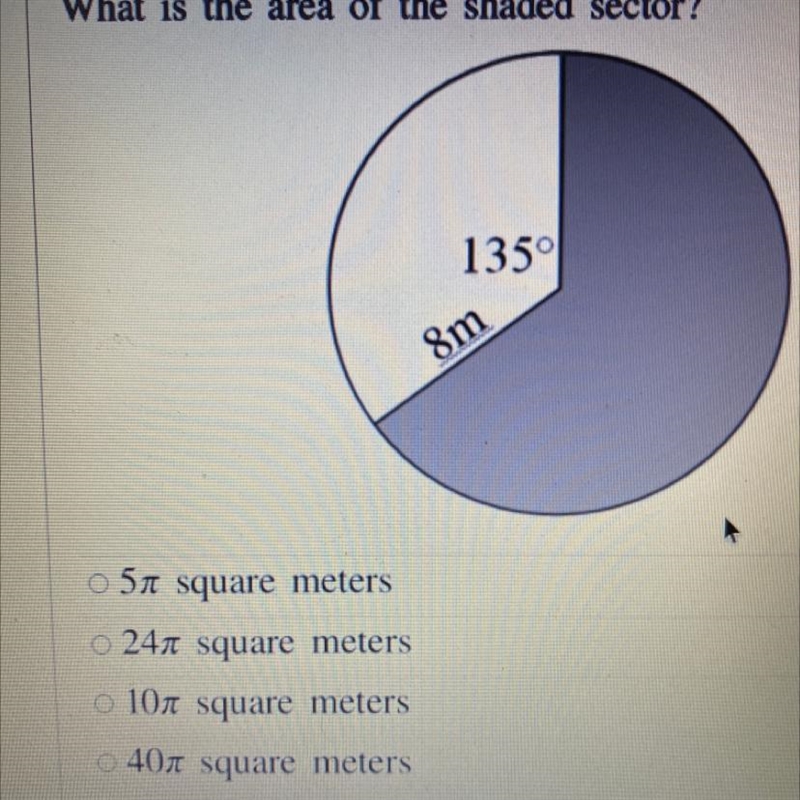 What is the area of the shaded sector?-example-1