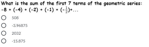 What is the sum of the first 7 terms of the geometric series:-example-1