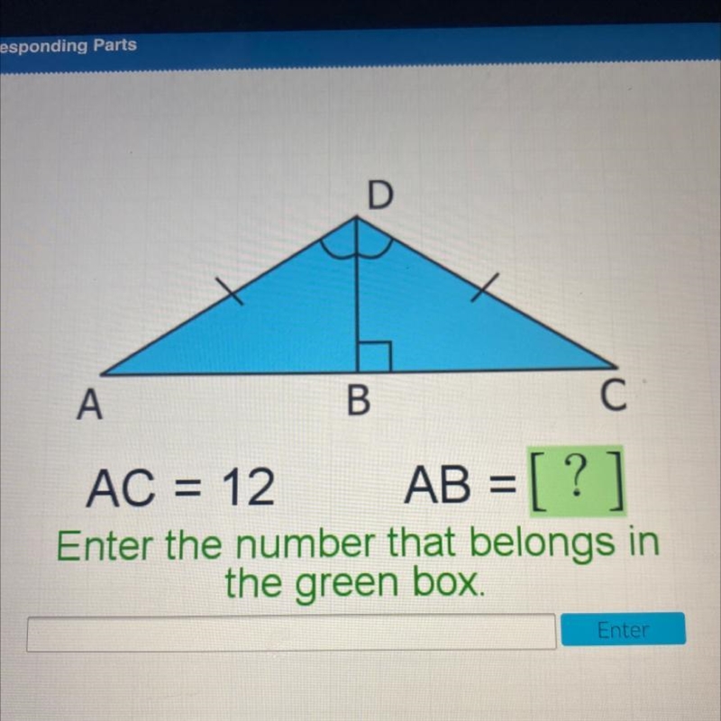 D A B С AC = 12 AB = [?]-example-1