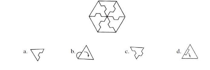 1. Circle the figure you would use to make the Escher‐like tessellation given,-example-1