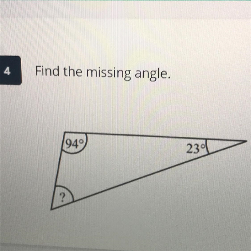 10 points Find the missing angle.-example-1