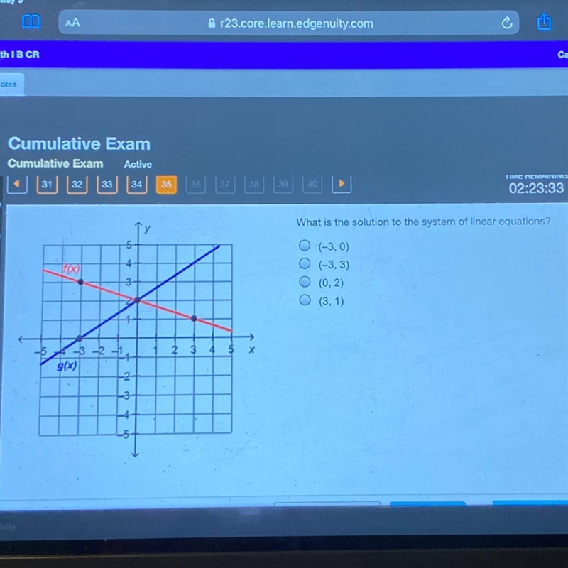 What is the solution to the system of linear equations?-example-1