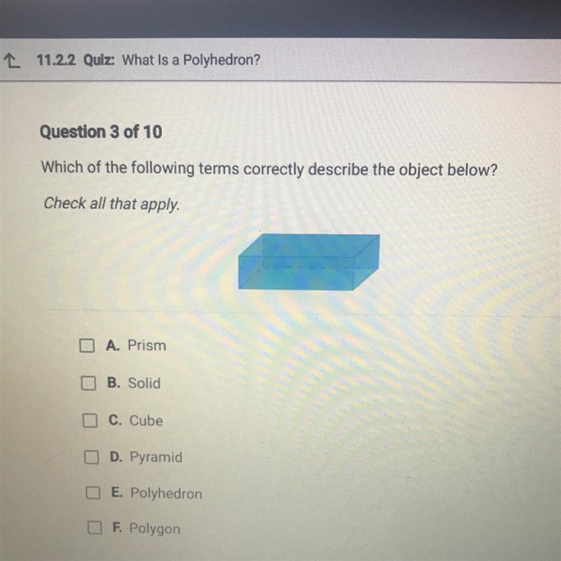 Which of the following terms correctly describe the object below? Check all that apply-example-1