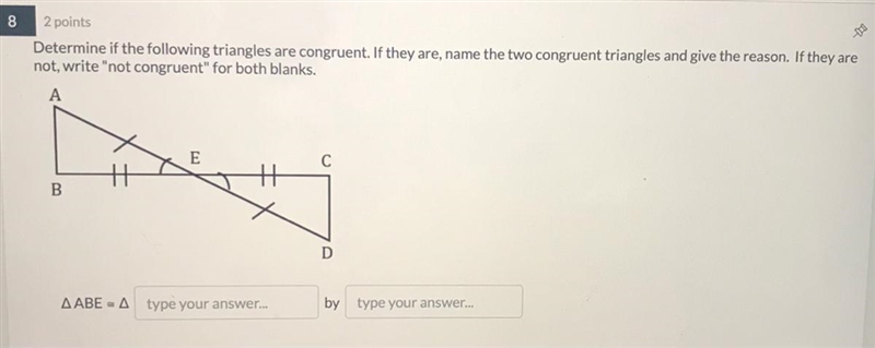 Name the two congruent triangles-example-1