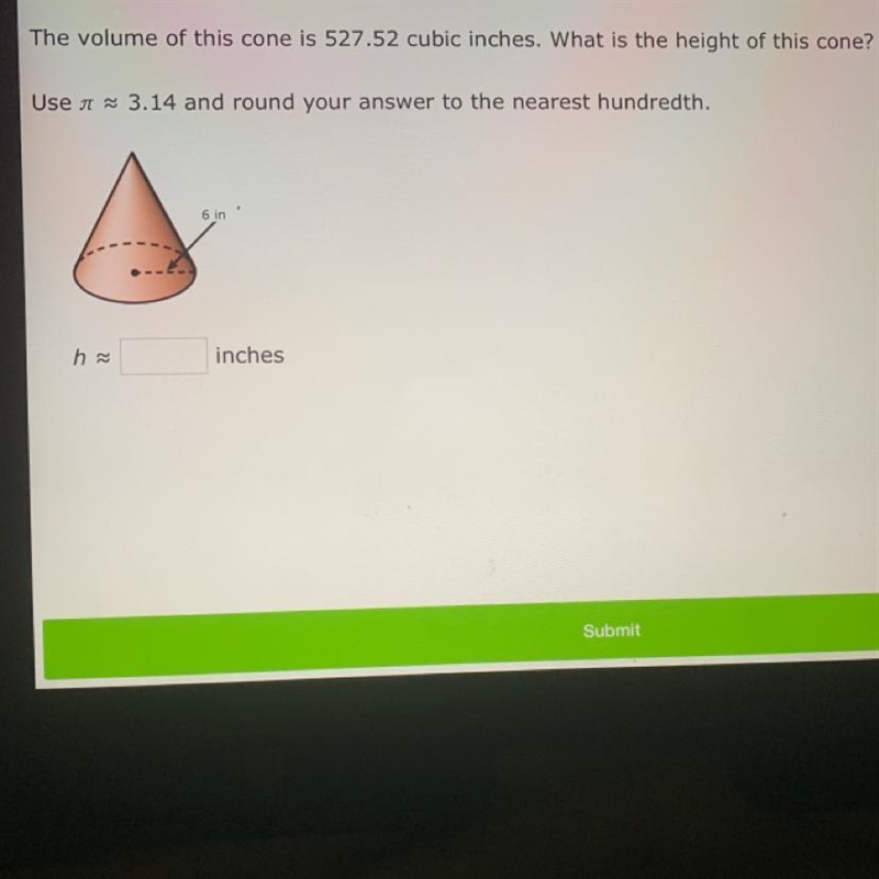 What is the height of the cone-example-1