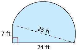 The figure is made up of a semicircle and a triangle. Find the perimeter. Round your-example-1