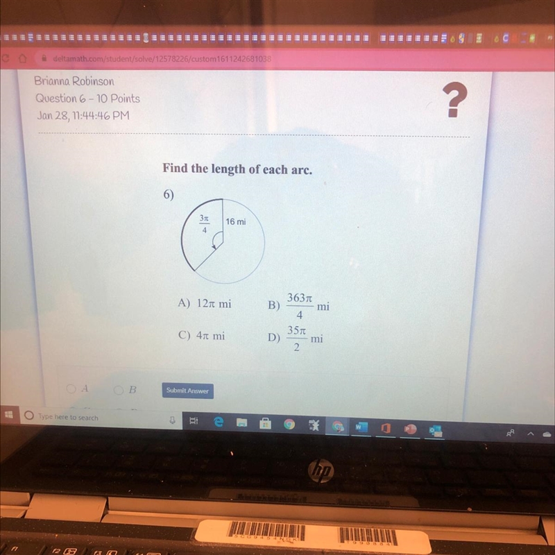 Find the length of each arc .-example-1