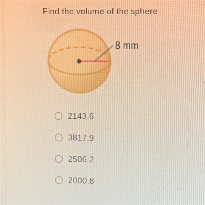 Find the volume of the sphere! Plsssss-example-1