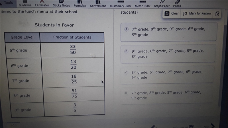 It is greatest to least fractions-example-1