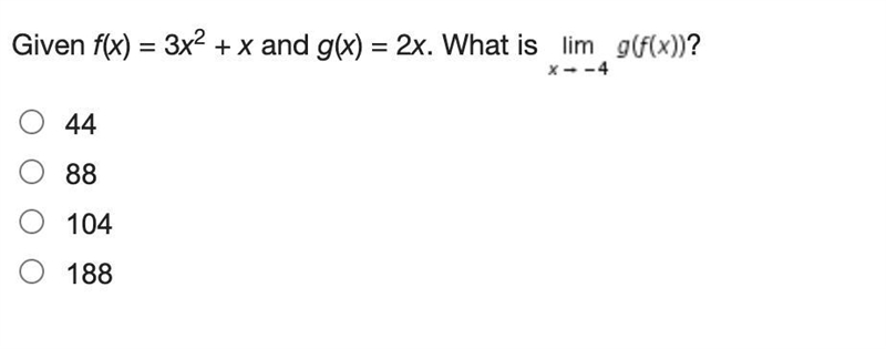 Given f(x) = x4 – 3x3 + x – 3. What is Limit of f (x) as x approaches negative 2?-example-2