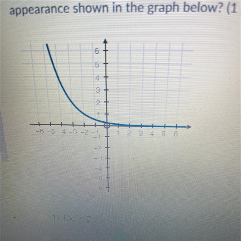 What transformation has changed the parent function f(x) = (.5)* to its new appearance-example-1