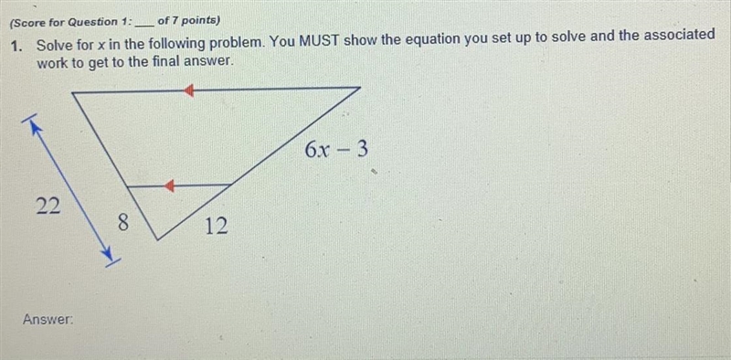 1. Solve for x in the following problem.-example-1